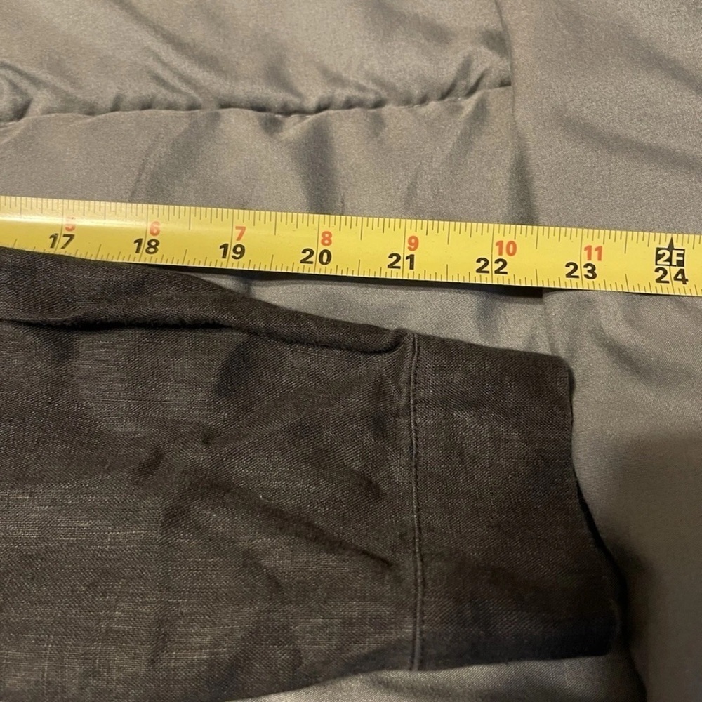 Amelline 100% Linen Hoodie Womens Black S/M Button Up Summer Lightweight Preppy - Picture 11 of 11